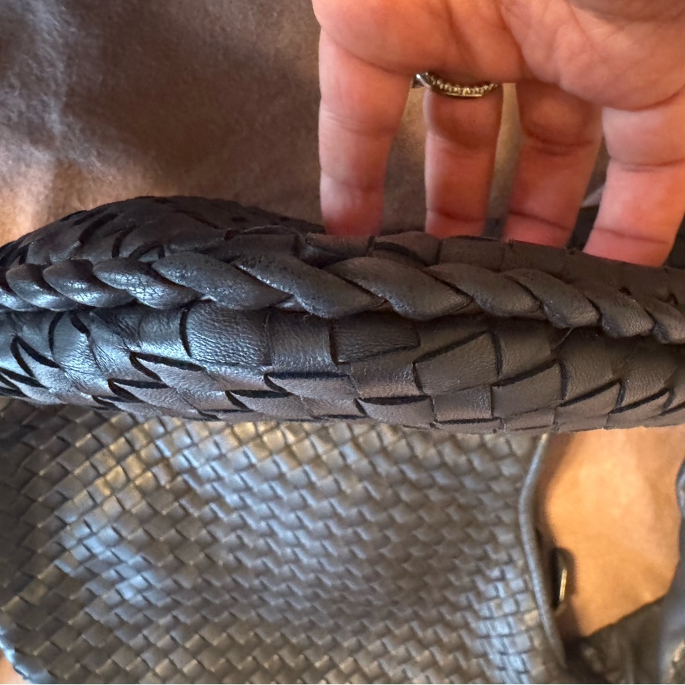 Bottega Veneta gunmetal gray/blue Woven Shoulder Bag - Picture 14 of 16